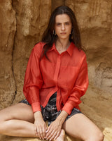 Val Oversized Shirt - Burnt Orange 