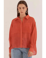 Val Oversized Shirt - Burnt Orange 