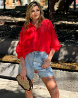 Val Oversized Shirt - Burnt Orange 