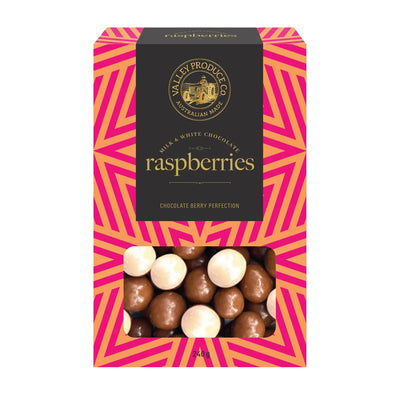 'Valley Produce Co' Milk & White Chocolate Raspberries
