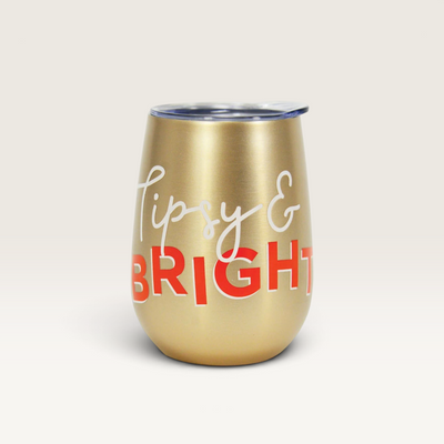 Insulated Wine Tumbler - Tipsy and Bright