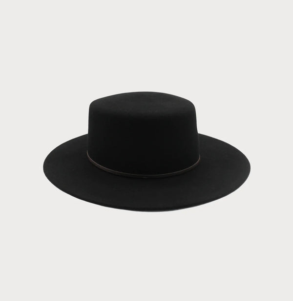 ‘Ace Of Something’ Matilda Boat Hat - Black