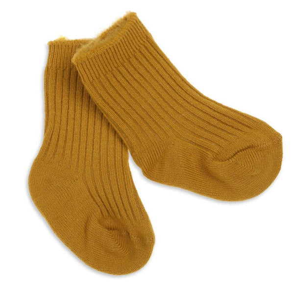 'Fauve + Co.' Ribbed Organic Socks Mustard
