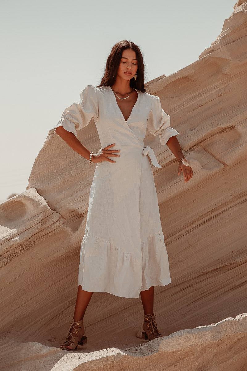 Marlow Linen Maxi Wrap Dress