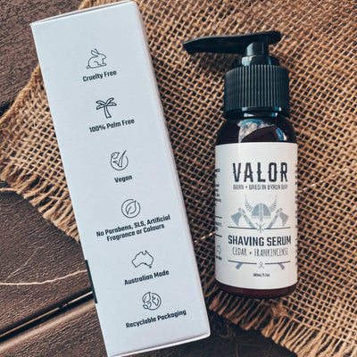 ‘Valor’ Organic Shaving Serum - Cedar + Frankincense