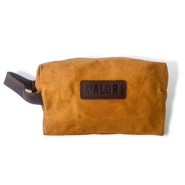 ‘Valor’ Waxed Canvas Toiletry Bag - Mustard