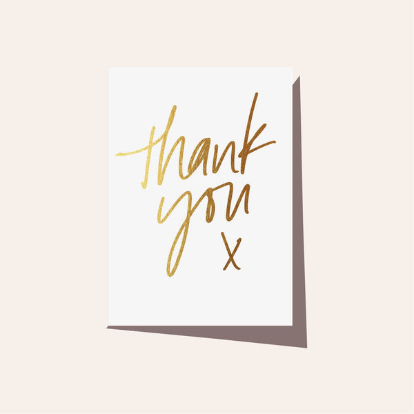 Elm Paper - GOLD THANK YOU X CARD
