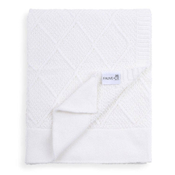 ‘Fauve + Co’ Diamond Cotton Knit Baby Blanket