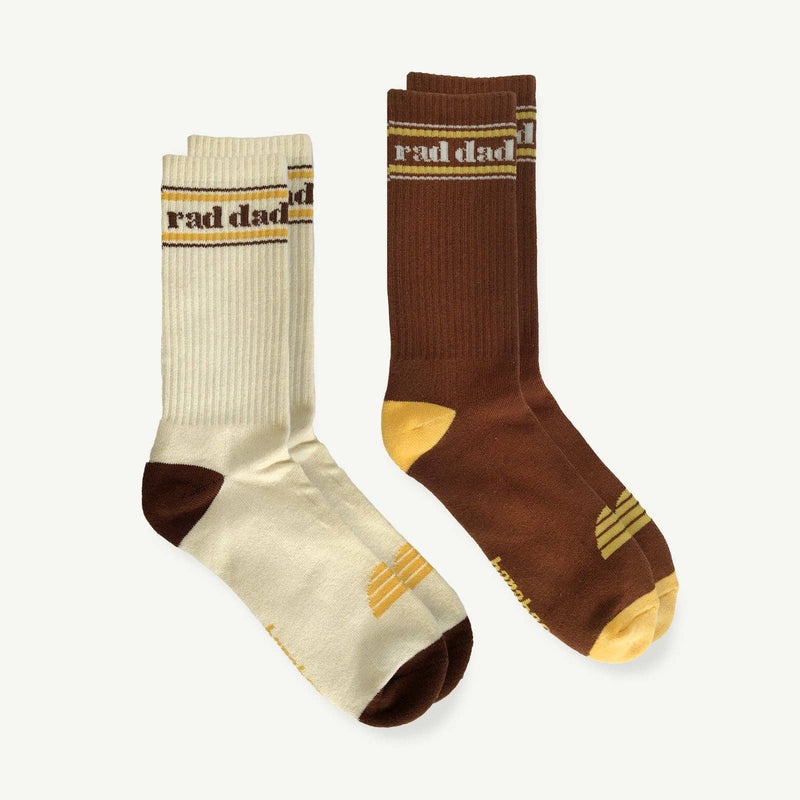 ‘Banabae’ Rad Dad Organic Cotton Crew Sock Pack - Mens Natural and Bro