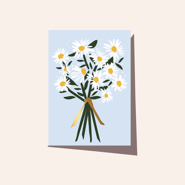 ‘Elm Paper’ Daisies Blue Card