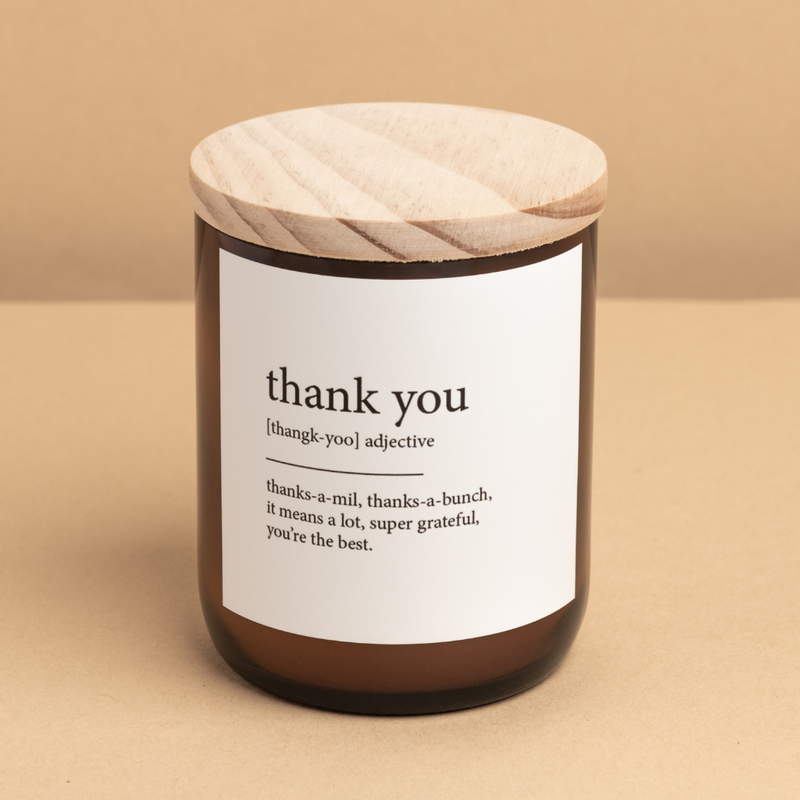 'The Commonfolk Collective' Thank You Dictionary Meaning Candle