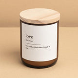 'The Commonfolk Collective' Love Dictionary Meaning Candle