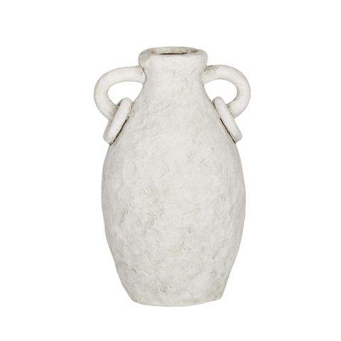 Veda Ceramic Vase natural textured ceramic with double handles 16x12x22cm