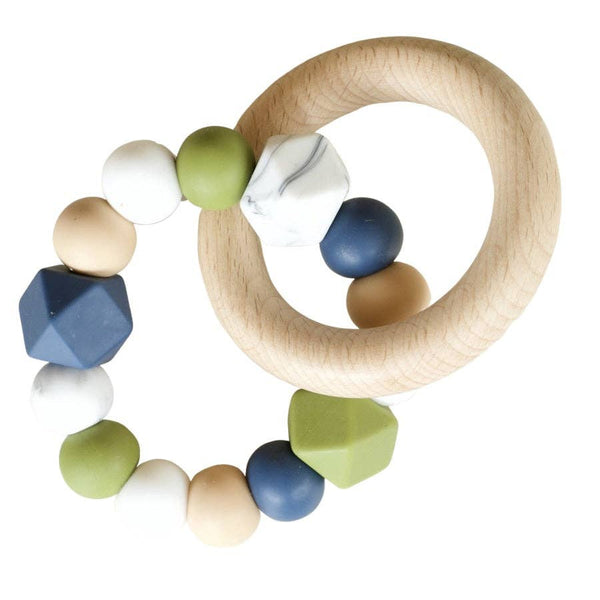 ‘Fauve + Co’ Hex Teething Ring - Peacock