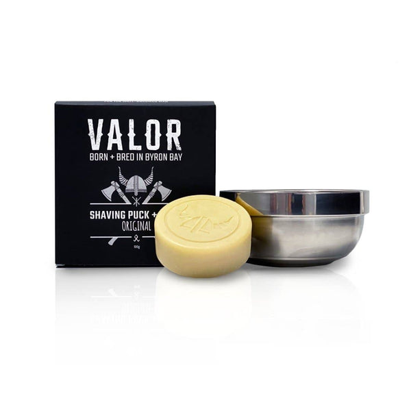 ‘Valor’ Shaving Soap Puck + Steel Bowl - Original Scent
