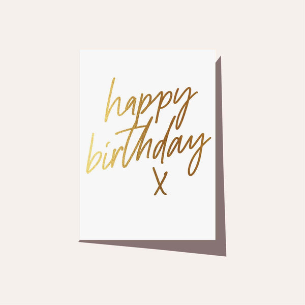 Elm Paper - GOLD BIRTHDAY X CARD