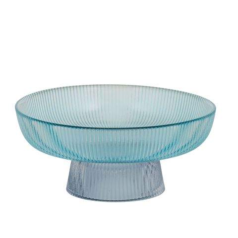 ‘Assemble’ Frankie Glass teal cake stand, 20x9cm, perfect for stylishly displaying cakes and cheeses