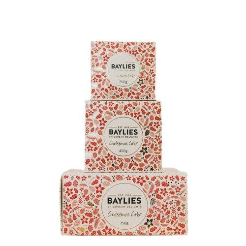 'Baylies Epicurean Delights' Gift Boxed Christmas Cake 250gOur Traditional Fruit Cake is made using the highest quality local ingredients, with nothing artificial added. Brandy from South Australia's Barossa Valley is used iBaylies Epicurean Delights