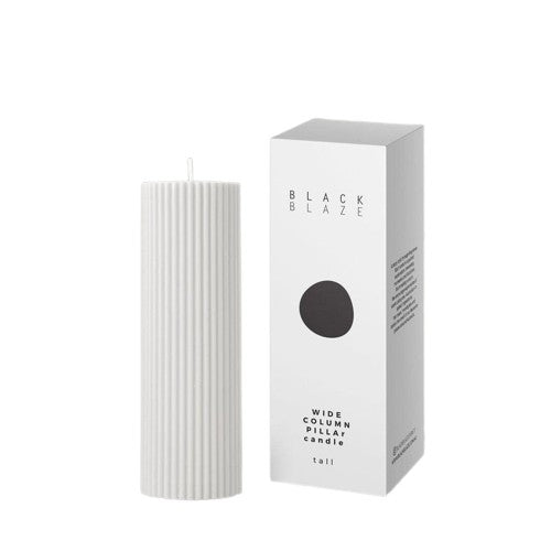 'Black Blaze' Wide Column Pillar Candle
Our Column pillar candles are made from refined soy wax and good for home decoration. All candles in this collection are unscented. Please use a candle holder or caBlack Blaze
