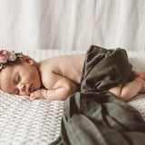 'Snuggle Hunny’ Organic Muslin Wraps-Dusty Olive-House of Holabox