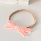 'Snuggle Hunny' Velvet Baby Headbands - Assorted Colours-Coral Velvet-House of Holabox