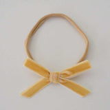 'Snuggle Hunny' Velvet Baby Headbands - Assorted Colours-Gold Velvet-House of Holabox