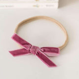 'Snuggle Hunny' Velvet Baby Headbands - Assorted Colours-Mauve Velvet-House of Holabox
