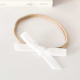 'Snuggle Hunny' Velvet Baby Headbands - Assorted Colours-White Velvet-House of Holabox