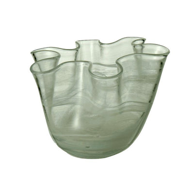 Wavy Vase with Marble Effect